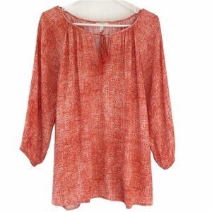 Soft Joie Legaspi Silk Print 3/4 SleeveTunic Top Size Small